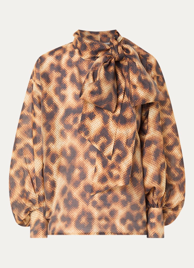 Essentiel Antwerp Dames Karismatic top met sjaalkraag in de kleur Bruin