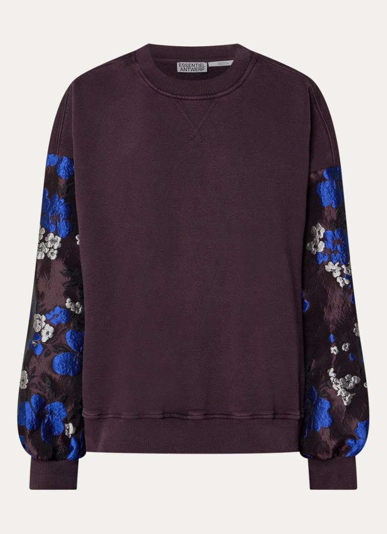 Essentiel Antwerp Dames Kueer sweater met jacquard dessin in de kleur Bruin