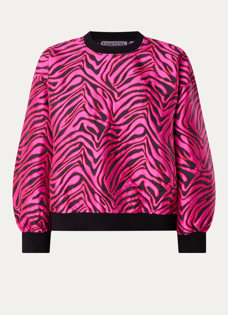 Essentiel Antwerp Dames Klient sweater met dierenprint in de kleur Fuchsia