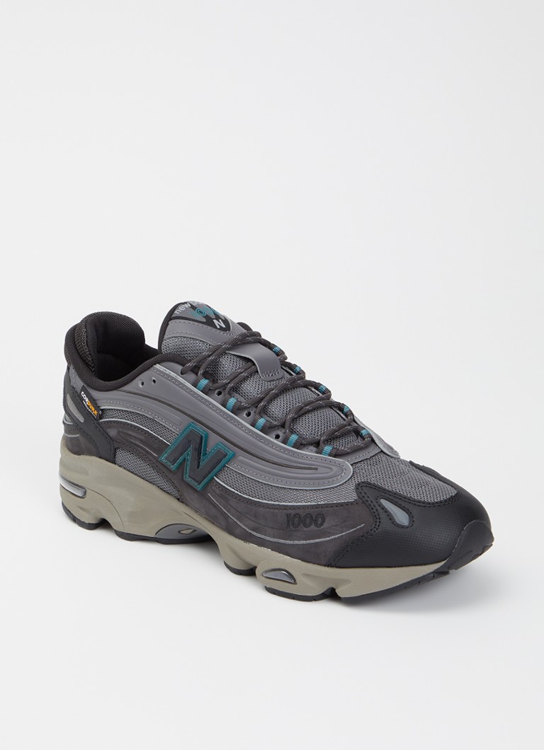 New Balance Heren 1000 sneaker van mesh met suède details in de kleur Antraciet, maat: 45