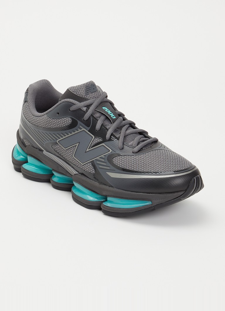 New Balance Heren U20027 sneaker van mesh met logo in de kleur Middengrijs, maat: 45