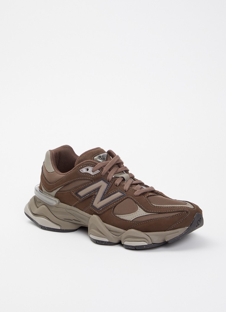 New Balance Heren 9060 sneaker van mesh met details van nubuck in de kleur Chocoladebruin, maat: 45