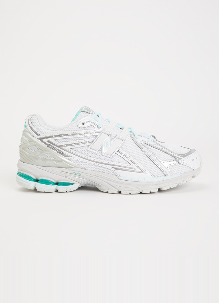 New Balance Heren 1906 sneaker van mesh met metallic details in de kleur Gebroken wit, maat: 44