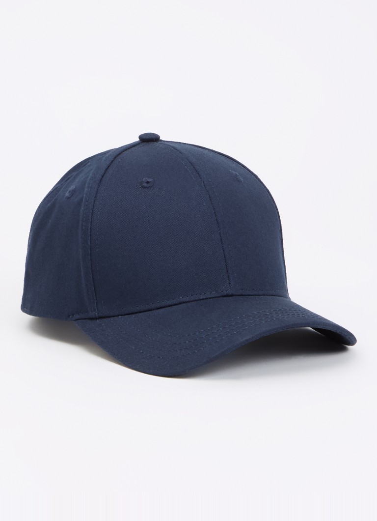 Les Deux Heren Pet met logoborduring in de kleur Donkerblauw, maat: ONE SIZE