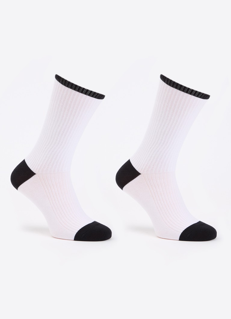 Les Deux Heren Sokken met logoborduring in 2-pack in de kleur Zwart, maat: 43/46