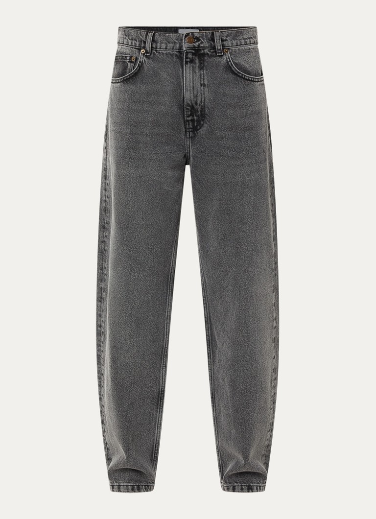 Les Deux Heren Ryder straight fit jeans met gekleurde wassing in de kleur Middengrijs, maat: W34/L32