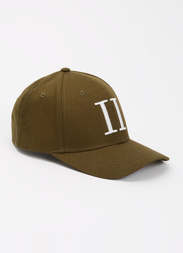 Les Deux Heren Encore baseball pet met logoborduring in de kleur Legergroen, maat: ONE SIZE