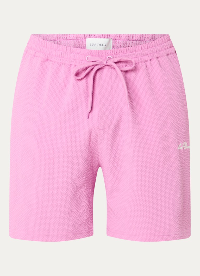 Les Deux Heren Stan zwemshorts met logo en steekzakken in de kleur Roze, maat: L