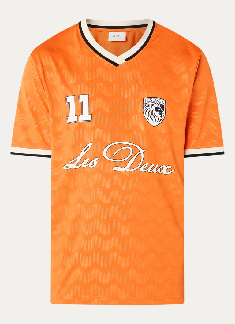 Les Deux Heren WK Jersey Netherlands T-shirt met print in de kleur Oranje, maat: S