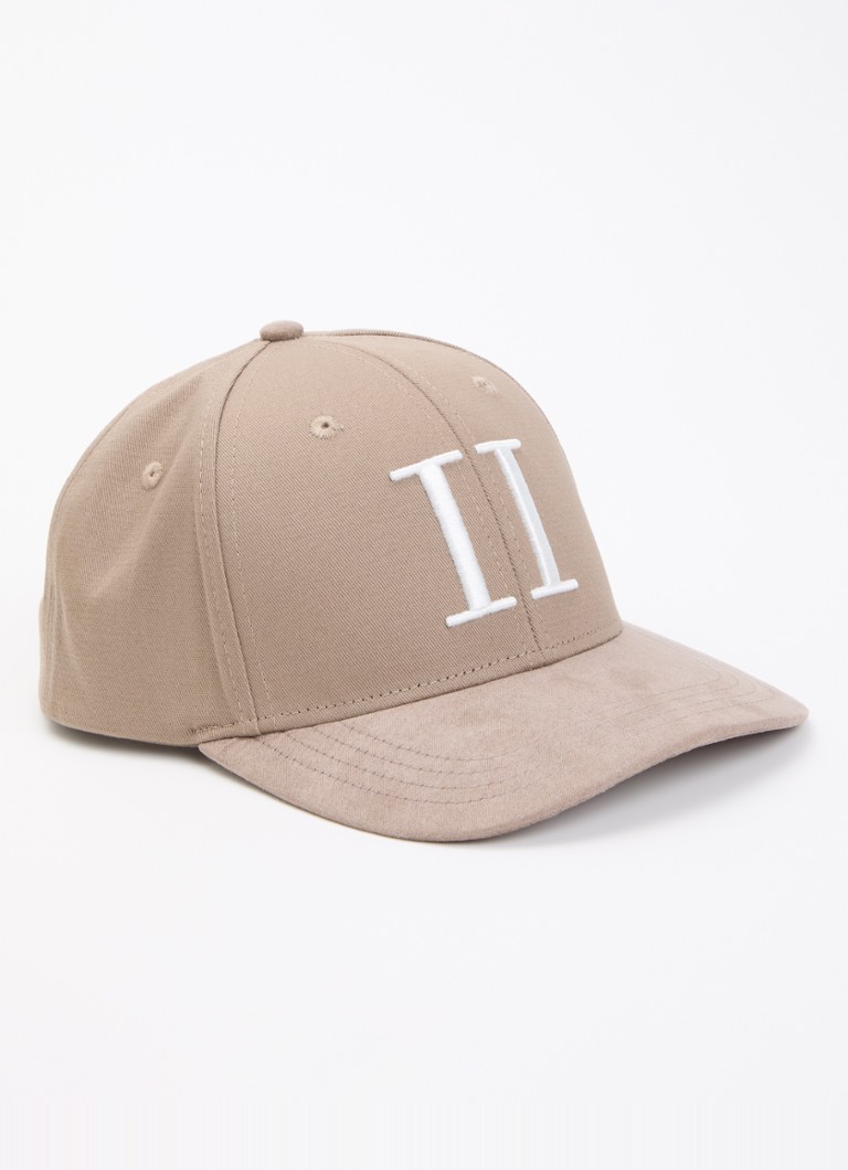 Les Deux Heren Baseball pet II met logoborduring in de kleur Taupe, maat: OS