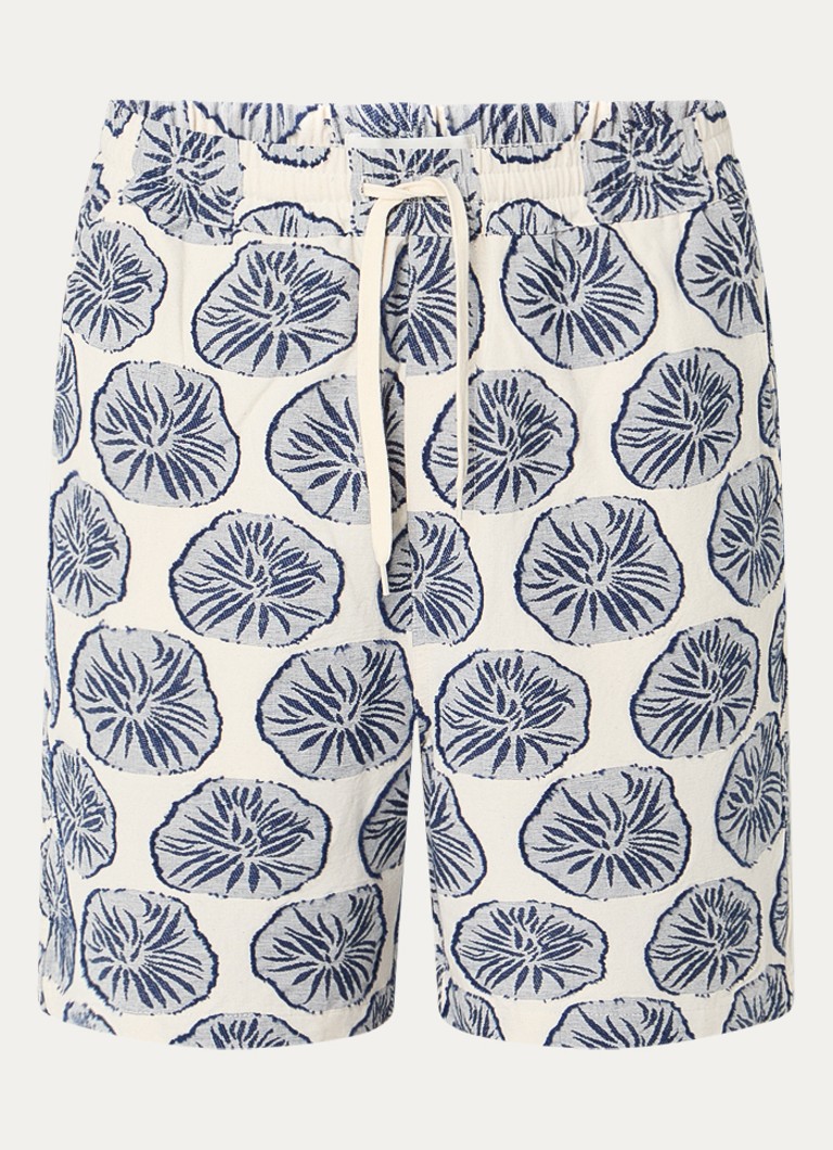 Les Deux Heren Dahlia straight fit korte broek met borduring in de kleur Blauw, maat: XL