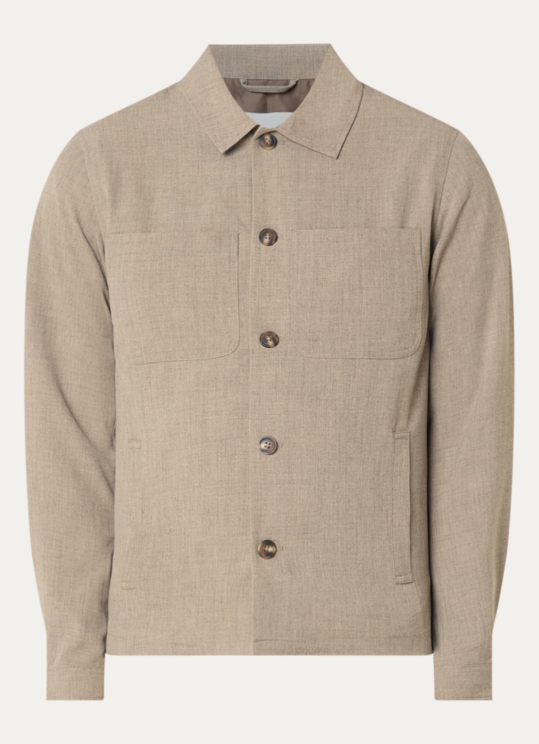 Les Deux Heren Jack met borstzak in de kleur Khaki, maat: XXL