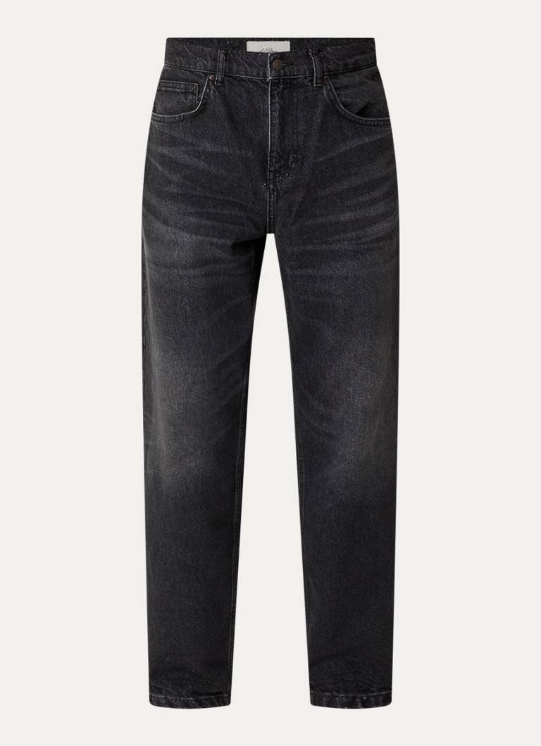 Les Deux Heren Ryder straight leg jeans met gekleurde wassing in de kleur Zwart, maat: 32/32