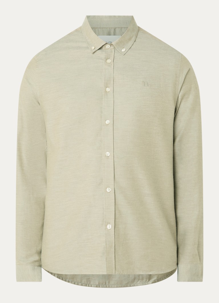 Les Deux Heren Regular fit overhemd met kraag in de kleur Beige, maat: XL