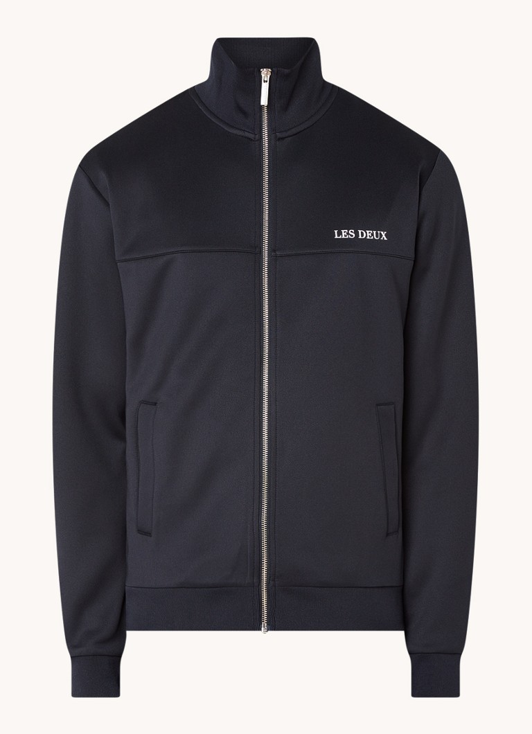 Les Deux Heren Ballier trackvest met steekzakken en logo in de kleur Donkerblauw, maat: M
