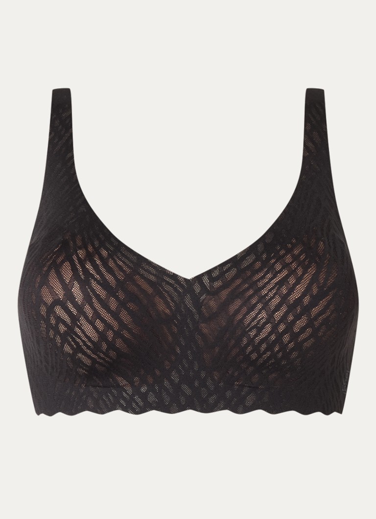 Sloggi Dames Bliss naadloze bralette met uitneembare vulling in de kleur Zwart, maat: S