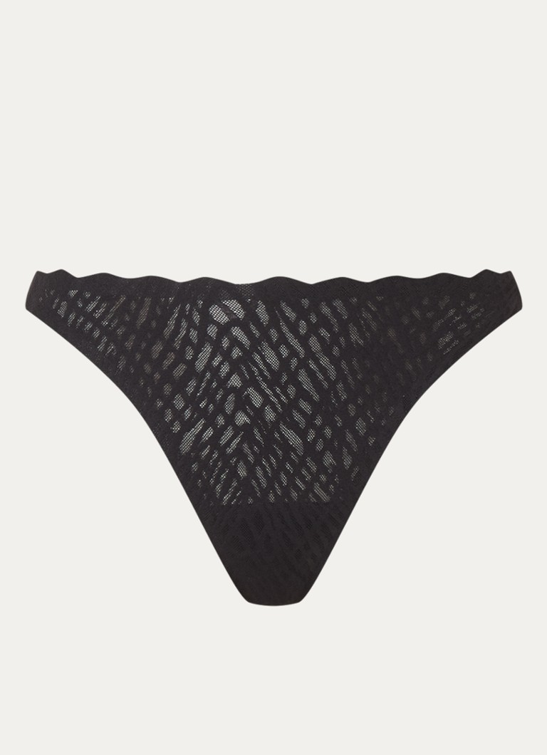 Sloggi Dames Bliss naadloze string in de kleur Zwart, maat: M