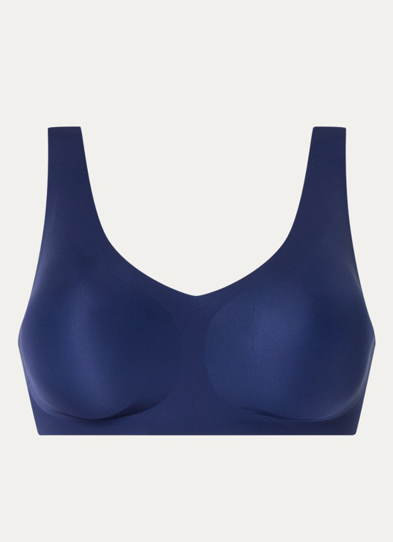 Sloggi Dames Naadloze bralette met uitneembare vulling in de kleur Donkerblauw, maat: S