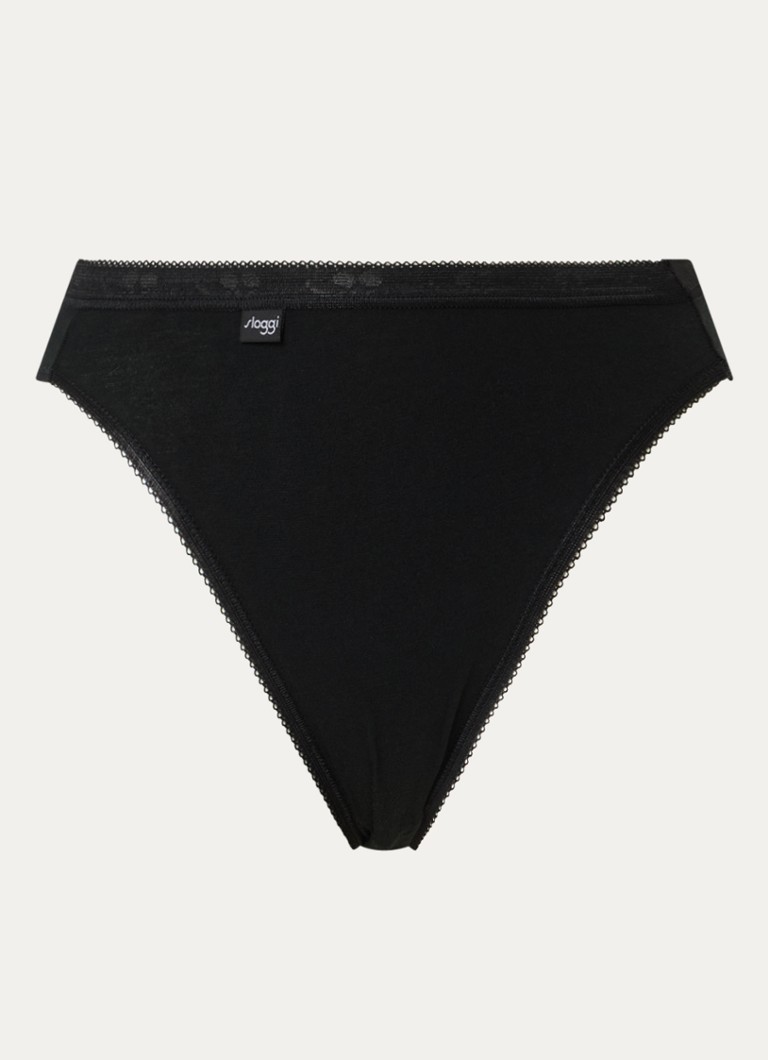 Sloggi Dames Basic Tai slip in 4-pack in de kleur Zwart, maat: 46