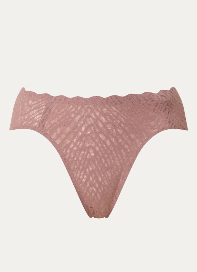 Sloggi Dames Bliss high waisted hipster met opengewerkt dessin in de kleur Oudroze, maat: XL