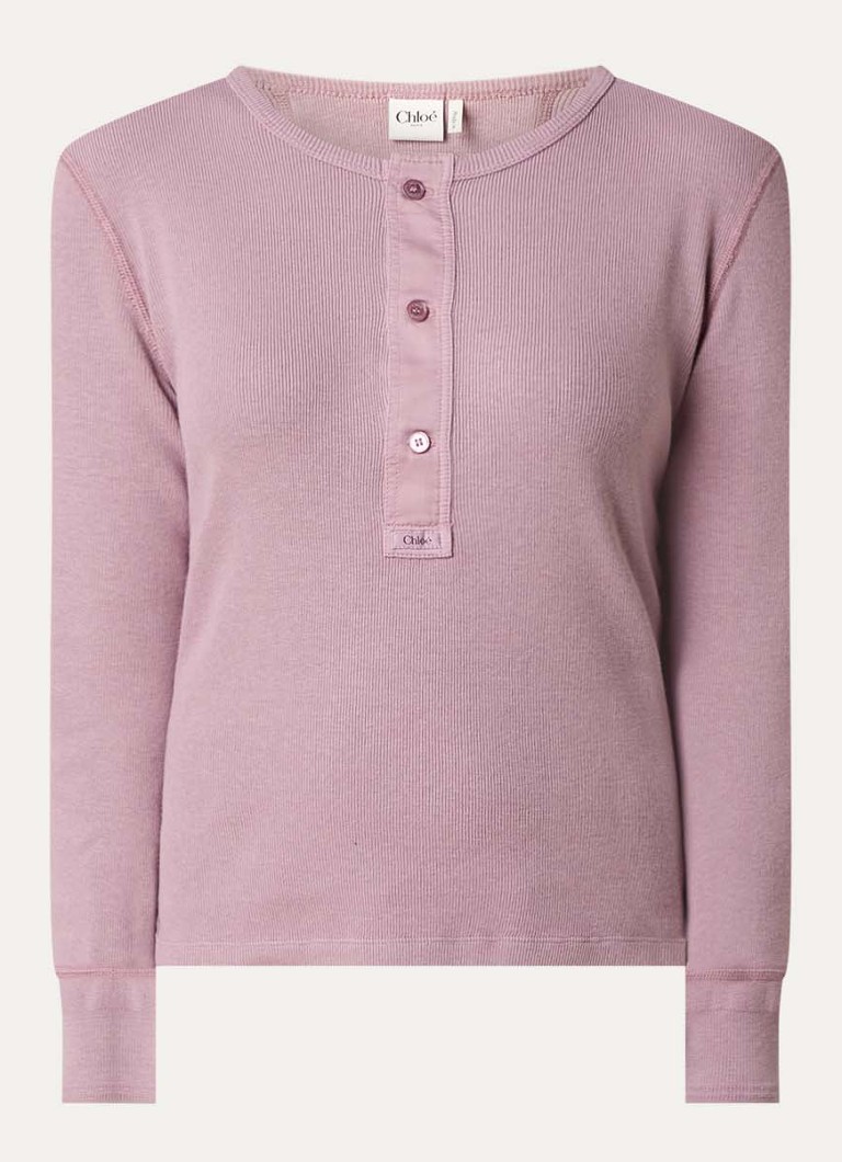 Chloé Dames Top met ribstructuur in de kleur Oudroze, maat: S