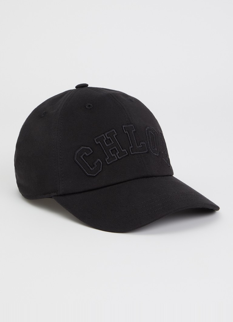 Chloé Dames Signature pet met logoborduring in de kleur Zwart, maat: M