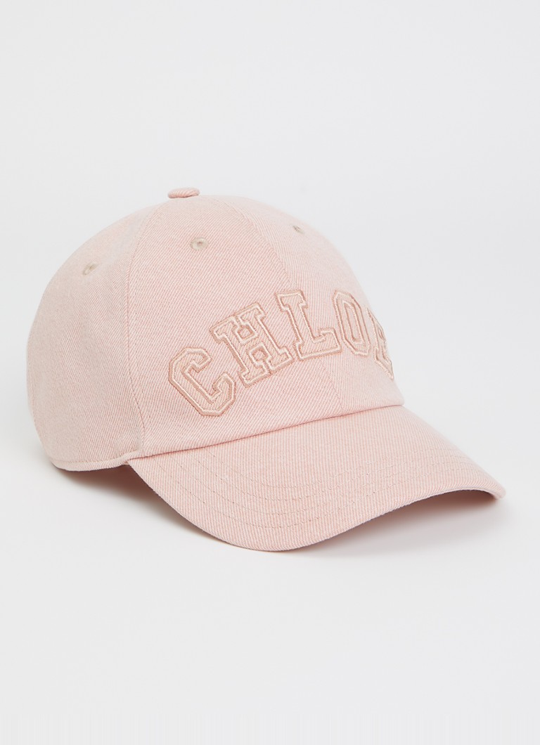 Chloé Dames Pet van denim met logoborduring in de kleur Lichtroze, maat: S