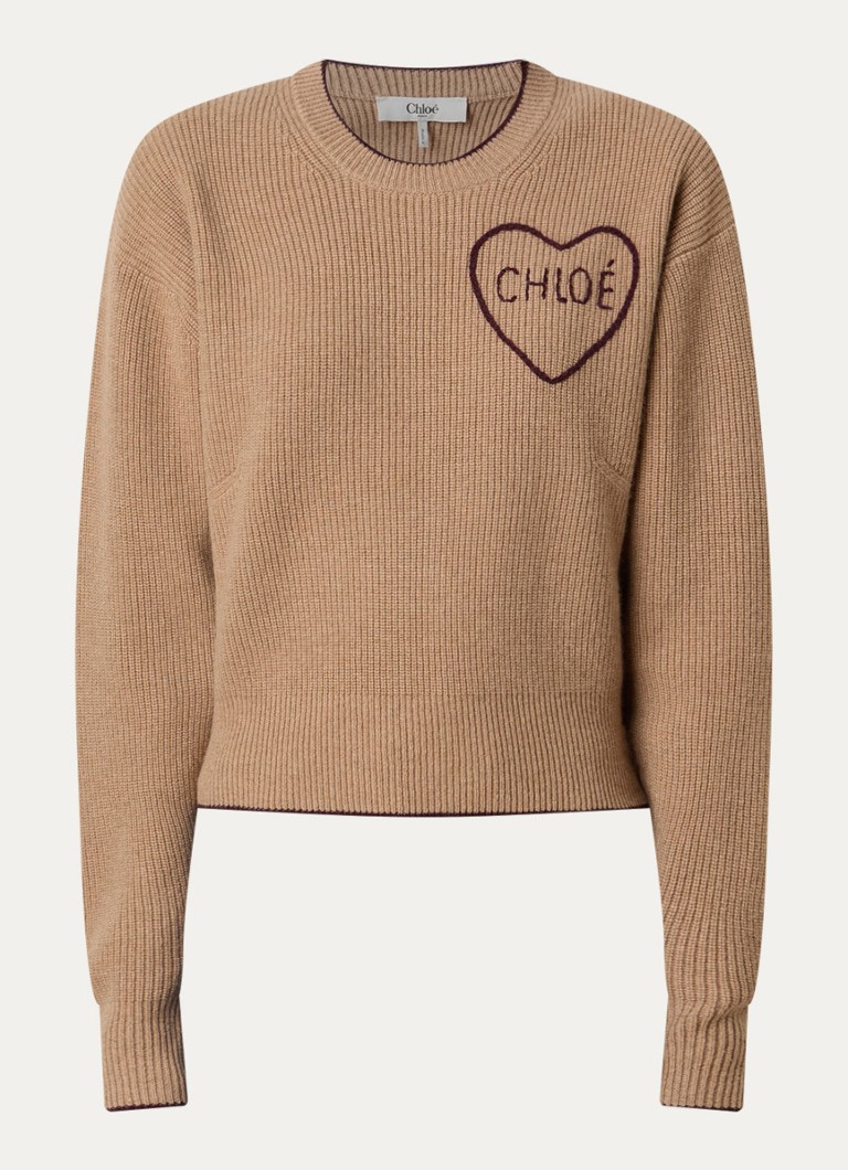 Chloé Dames Blouse van zijde met details van kant in de kleur Bruin, maat: S