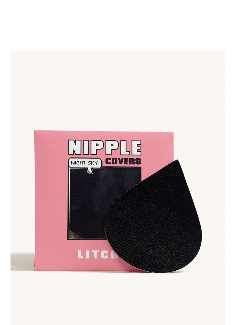 Litchy Dames Nipple Cover in 5-pack in de kleur Zwart, maat: 1 SIZE