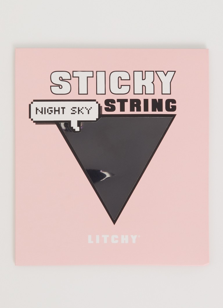 Litchy Dames Sticky plak string in de kleur Zwart, maat: ONE SIZE
