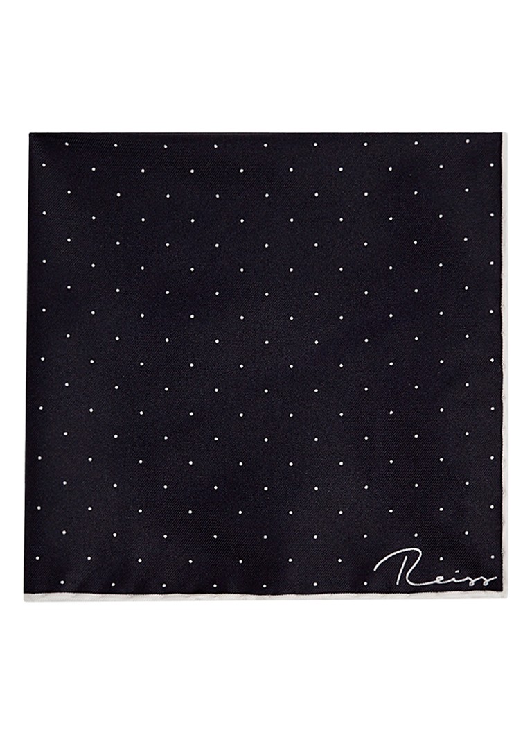 Reiss Heren Liam pochet van zijde met stippenprint 31 x 31 cm in de kleur Navy / Blauw