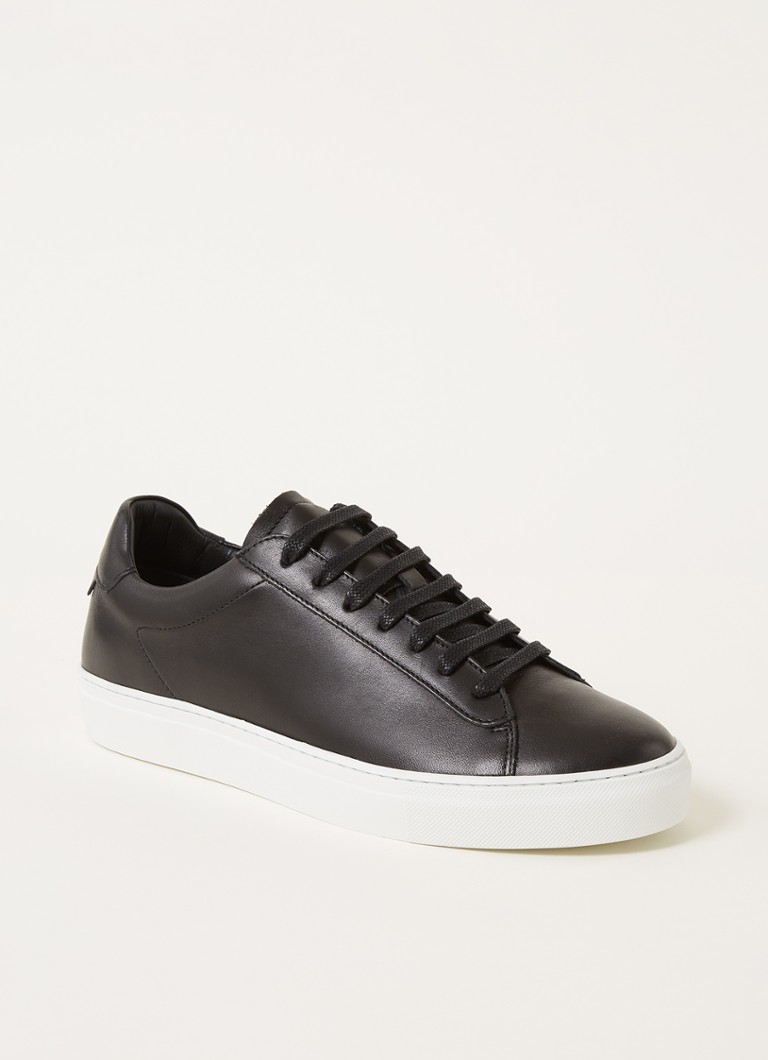 Reiss Heren Finley sneaker van leer in de kleur Zwart