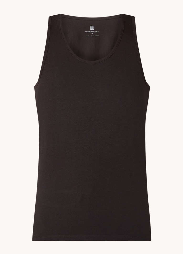Reiss Heren Vinnie lounge tanktop met ronde hals in de kleur Black / Zwart