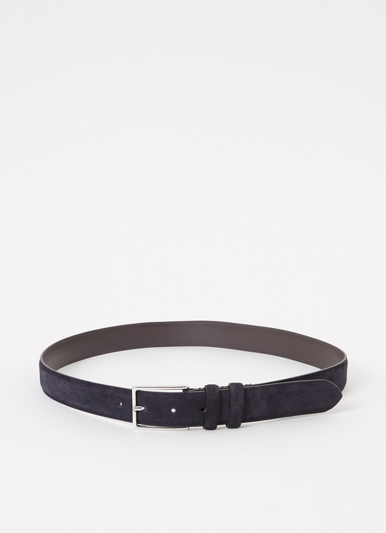 Reiss Heren Dante riem van leer in de kleur Donkerblauw
