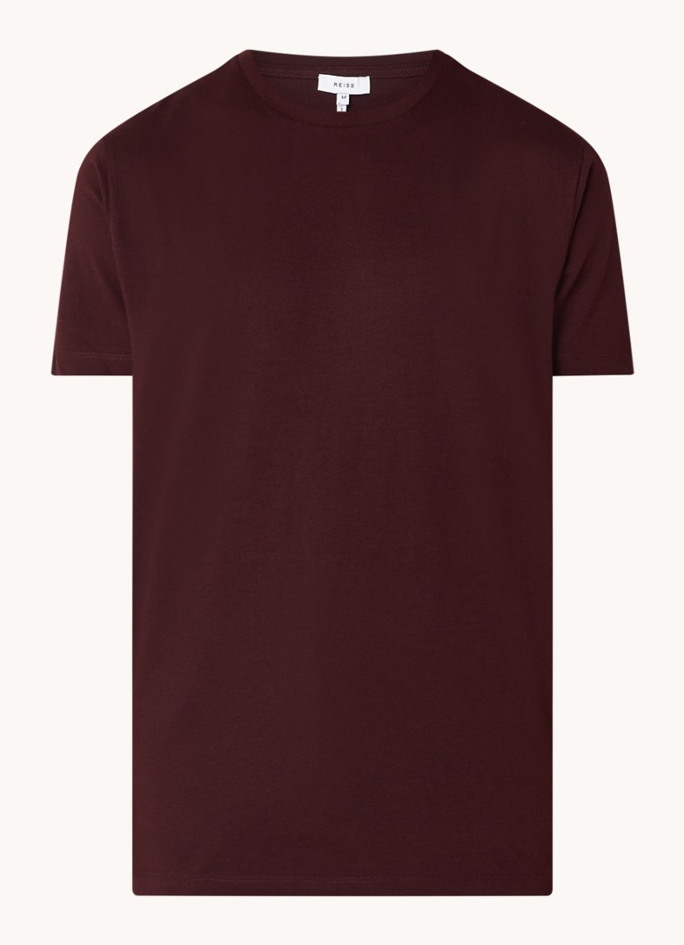 Reiss Heren Bless T-shirt met ronde hals in de kleur Bordeauxrood