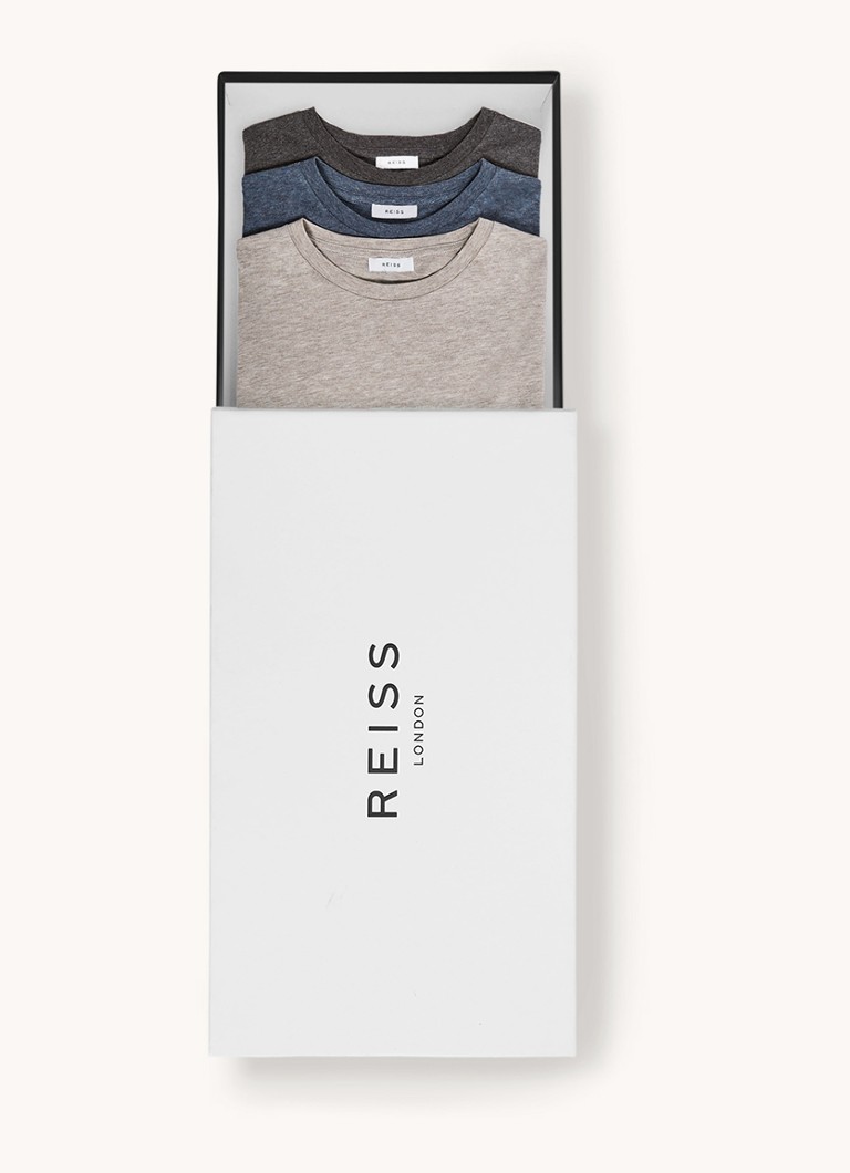 Reiss Heren Bless T-shirt in 3-pack in de kleur Lichtgrijs