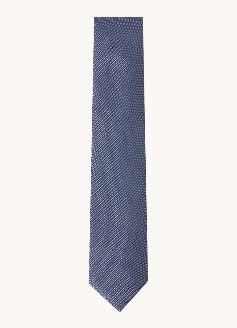 Reiss Heren Ceremony stropdas in zijdeblend met microdessin in de kleur Donkerblauw