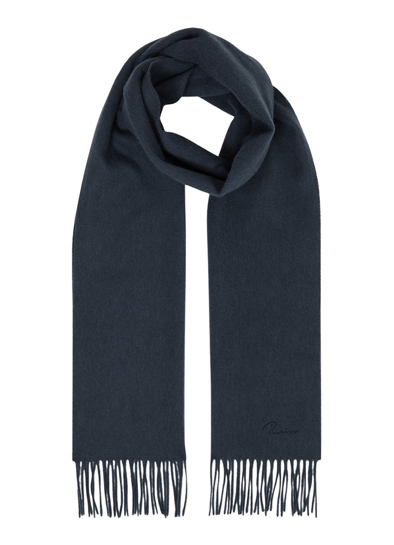 Reiss Heren Picton sjaal in kasjmierblend met franjes 190 x 30 cm in de kleur Petrol