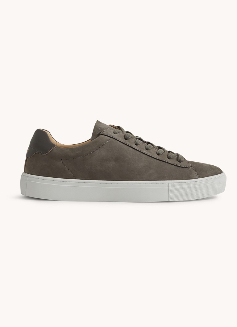 Reiss Heren Finley sneaker van suède in de kleur Grijs