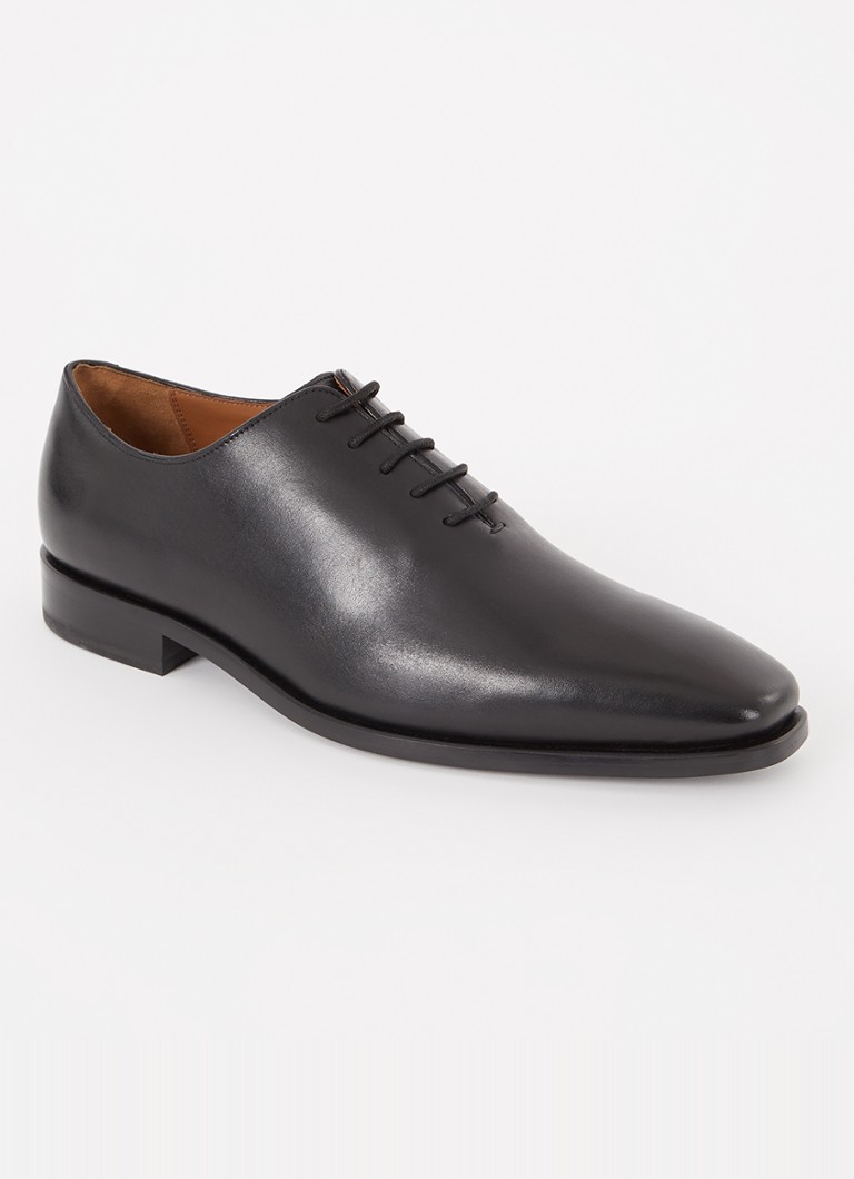 Reiss Heren Mead veterschoen van leer in de kleur Zwart