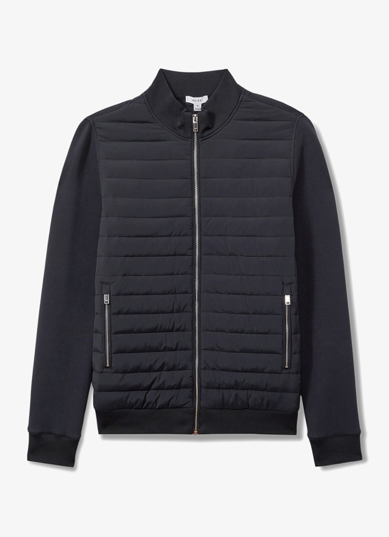 Reiss Heren Freddie sweatvest met gewatteerd voorpand in de kleur Donkerblauw