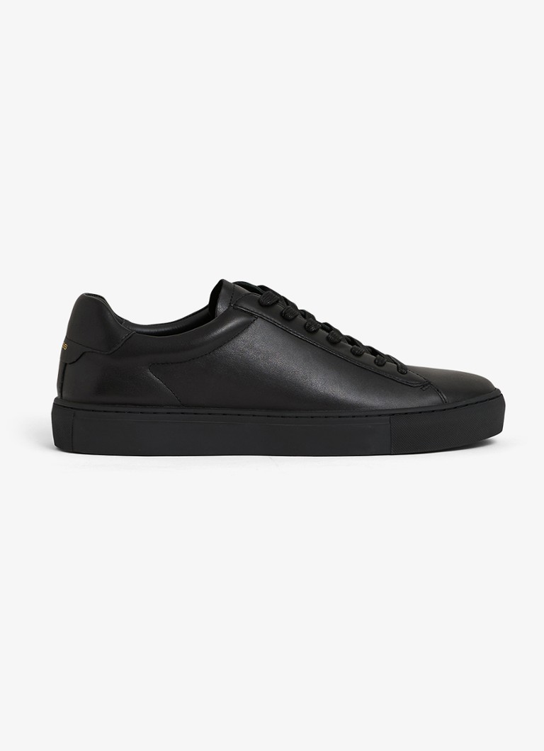 Reiss Heren Finley sneaker van leer in de kleur Zwart