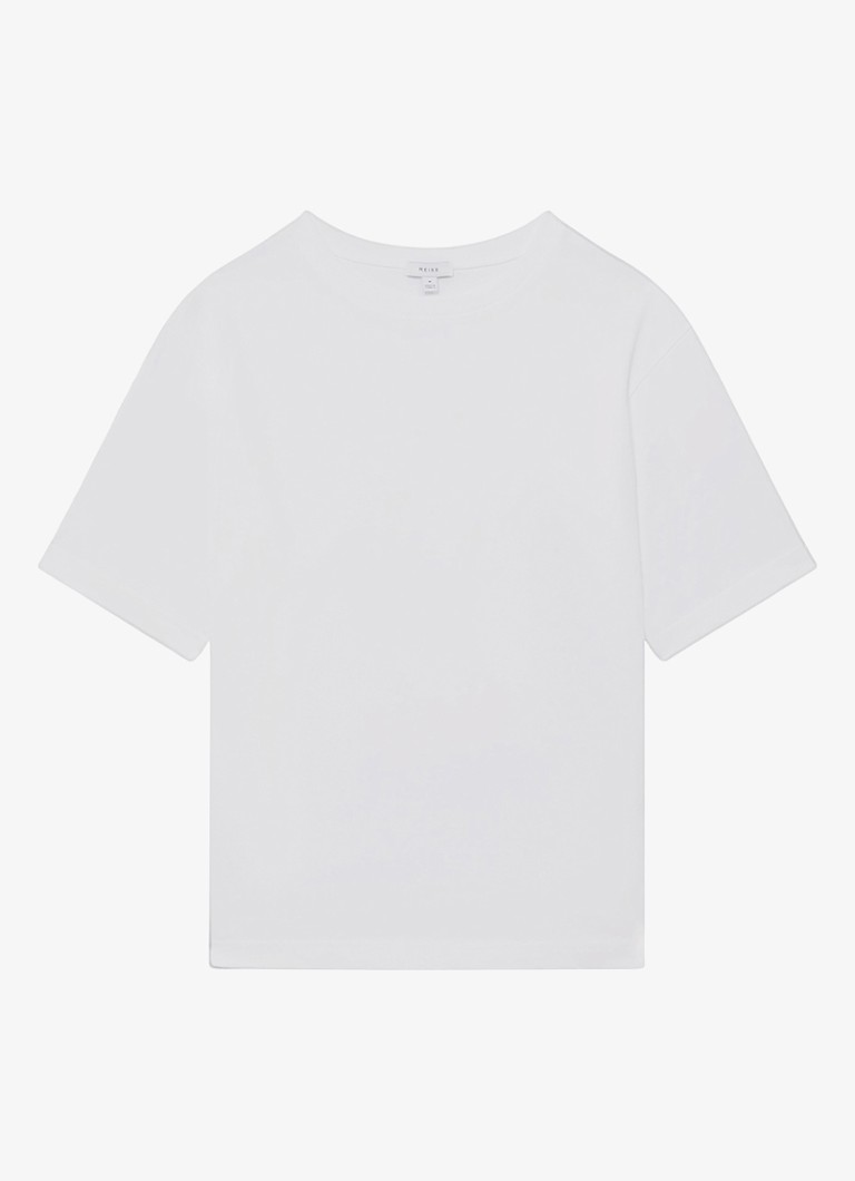 Reiss Heren Tate oversized T-shirt met ronde hals in de kleur Wit