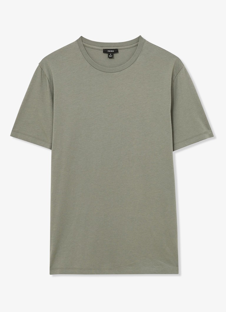 Reiss Heren Bless T-shirt met stretch in de kleur Olijfgroen