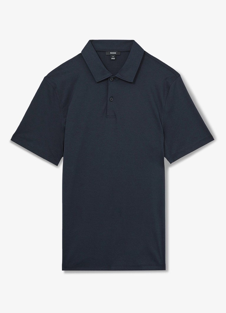 Reiss Heren Earl slim fit polo met stretch in de kleur Donkerblauw
