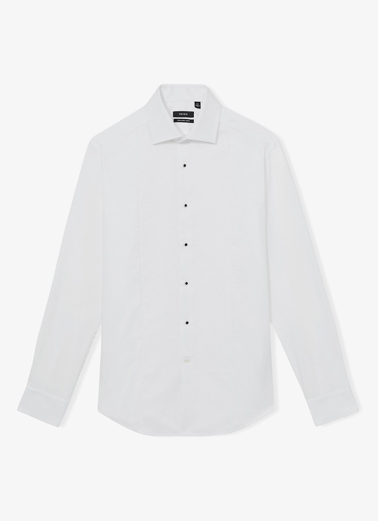 Reiss Heren Marcel regular fit overhemd met structuur in de kleur Wit