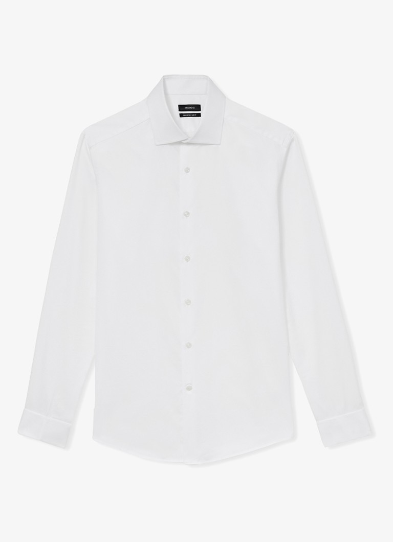 Reiss Heren Remote slim fit overhemd met dubbele manchet in de kleur White / Wit