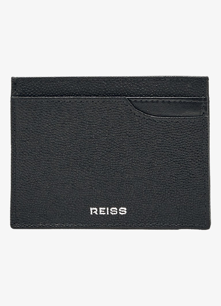 Reiss Heren Hugo pasjeshouder van leer met structuur in de kleur Black / Zwart