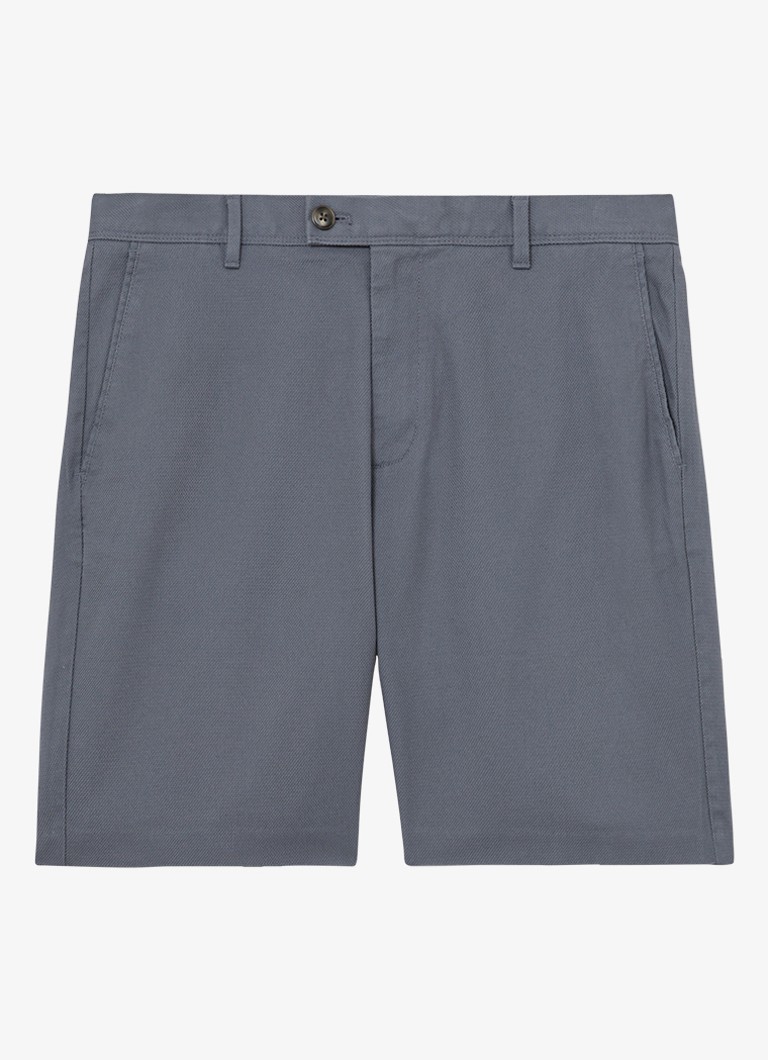 Reiss Heren Wide fit korte chino met structuur in de kleur Airforce Blue / Blauw