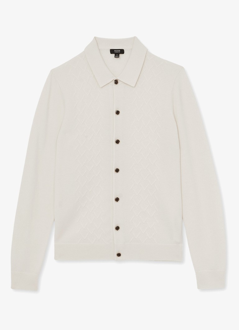 Reiss Heren Gideon vest met textuur in de kleur Gebroken wit